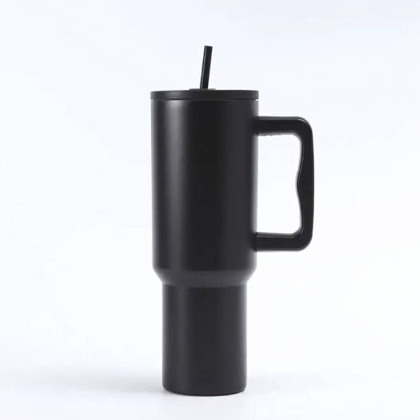 AyalCo Stainless Steel Tumbler with Handle, Lid & Straw...