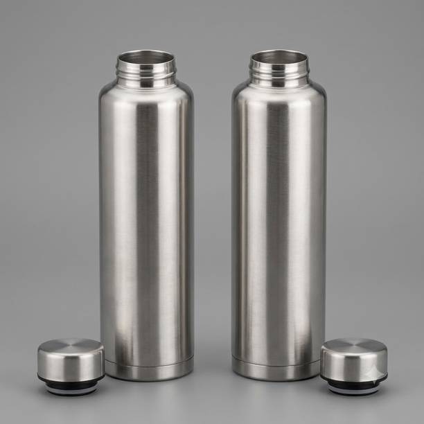 BluNeo Stainless Steel Combo 2 Water Bottle for college/Fridge/Sports/Gym/Office- 1000 ml Steel Bottle