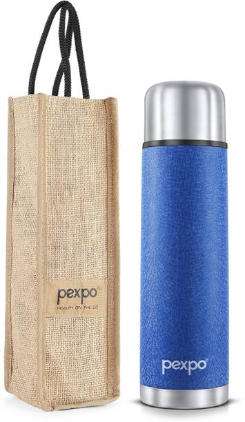 pexpo 1000ml 24 Hrs Hot and Cold Flask with Jute-bag Vacuum Insulated Flamingo 1000 ml Flask