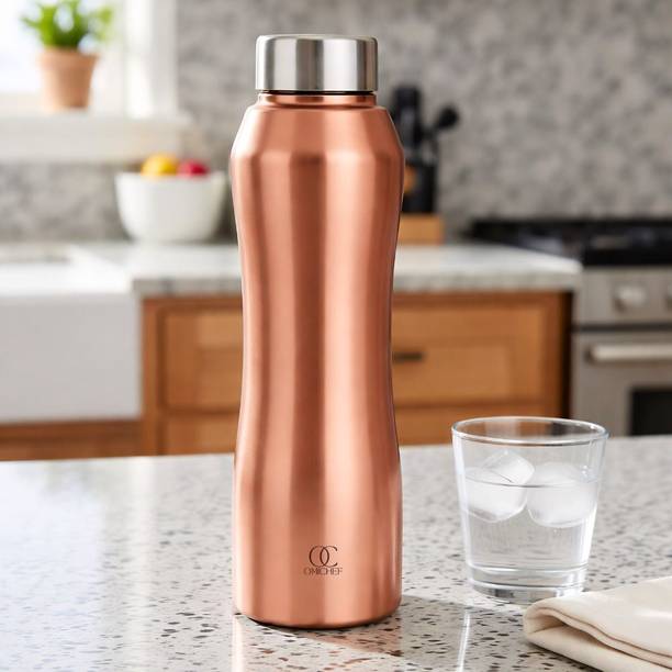 Omichef Stainless Steel Water Bottle Leak Proof 1 L BPA Free Single Wall 1000 ml Steel Bottle