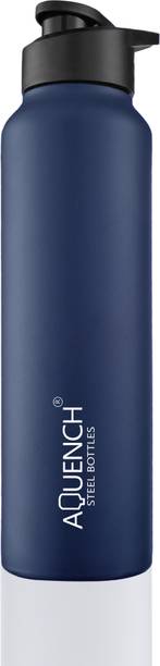 AQUENCH LEAN 1L Stainless Steel Dark Blue Coloured Water Bottles 1000 ml