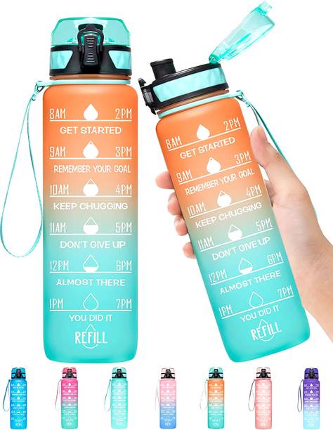 Kloud-Mounten Fitness Outdoor Sports Water Gradient Color Changing 1000ml Motivational Sports 1000 ml Bottle