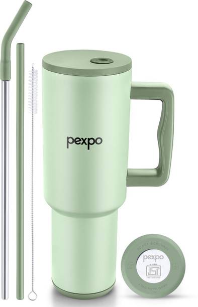 Go24 Sipper water Flask for adults Hot&Cold Insulated Stainless Steel tumbler Stanzy 1200 ml Steel Flask