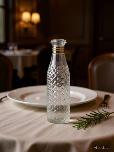 prayati 100% Leak Free And Food-Grade Plastic Material Diamond Crystal Water Bottle Set 1000 ml Plastic Bottle