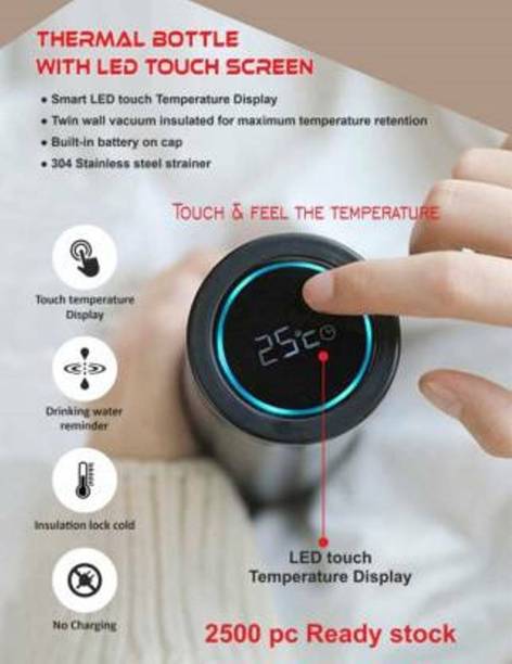 Red-sunset Hot & Cool Double Wall LED Indicator Display Temperature Water Bottle TB793 500 ml Flask