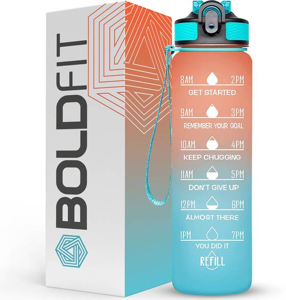 BOLDFIT Gym Water Bottle Sipper Sports Time Mark 1000 ml Bottle
