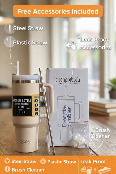 papita Tumbler with Handle and Straw Lid Double Insulat...