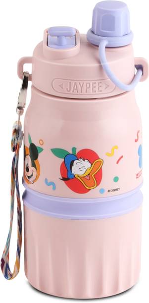 JAYPEE HEROZE MICKEY & FREINDS Insulated Water bottle Kids and Gifting Use with Strap 460 ml Stainless Steel, Plastic Bottle