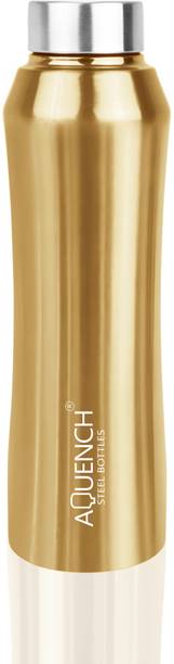 AQUENCH Rush 1L Stainless Steel Metallic Gold Coloured Water Bottles Lifetime Color 1000 ml Steel Bottle