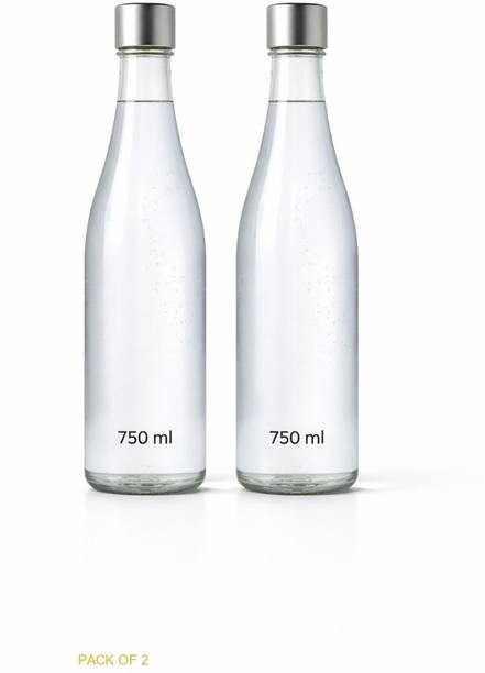 b7 Creations Glass Water Bottle 750ml Plain Narrow Mouth, Airtight Lid & Leak Proof Capbcc 750 ml Glass Bottle