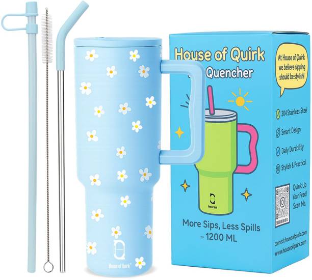 हाउस ओएफ क्विर्क 1200ML Stainless Steel Tumbler Hot and Cold with Handle स्टेनलेस स्टील मग