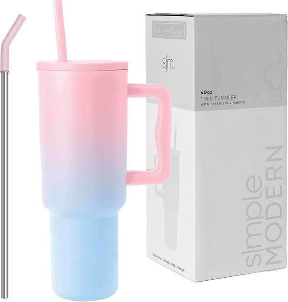 NowExp Tumbler with Straw Insulated 100% Leak Proof Stainless Steel 1200 ml