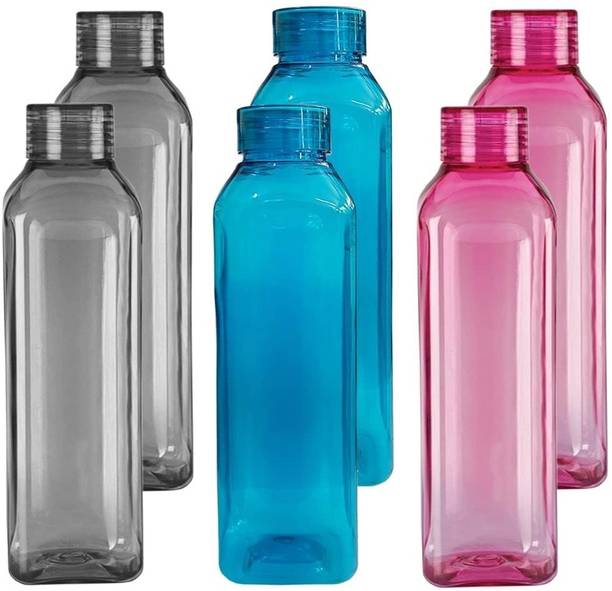 DEEJET Fridge Bottles Plastic Food Grade water bottle set Home Office Square Shape 1000 ml Bottle