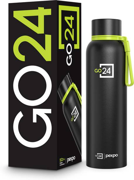 Go24 Water bottle Stainless Steel Hot and Cold Flask ISI Certified Thermosteel Bravo 1000 ml Stainless Steel Flask