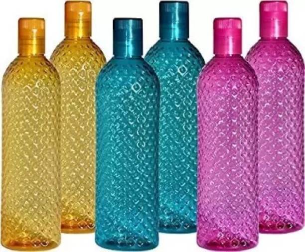 Rscollection Plastic Fridge Tupperware Flip Top Water Bottle Set For Home Office 1000 ml Bottle