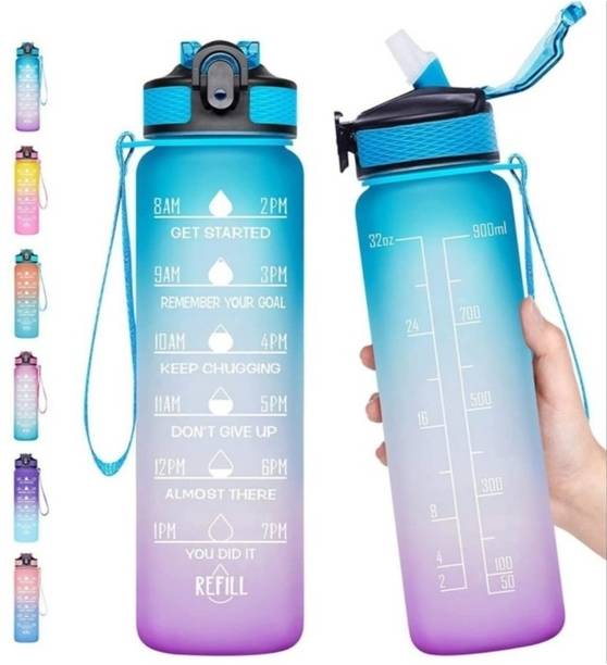 YOU WIN Motivational Water Bottle Drinking Sports GYM Fitness Time Maker 1000 ml Bottle