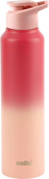 cello Crysta Pro 1000 Stainless Steel Leakproof Water Bottle 1000ml Red & Pink 1000 ml Stainless Steel Bottle