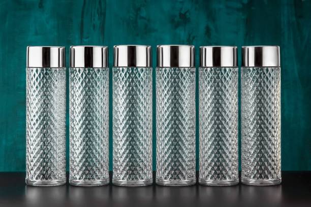Sentricus Round Diamond 6PCS Premium Water Fridge Bottles (Set Of 6) 1000 ml Bottle