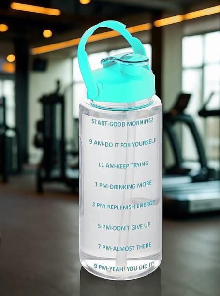 2Mech 2ltr Sports Motivational Water Bottles with Time Marker GYM Water Bottle 2000 ml Bottle