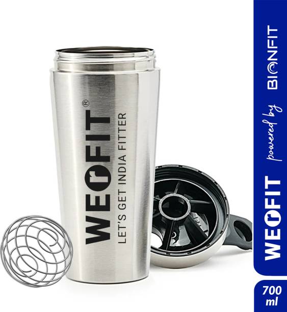 WErFIT Stainless Steel Gym Shaker Bottle for Protein Shake, Sports and Hiking Bottle 700 ml Shaker