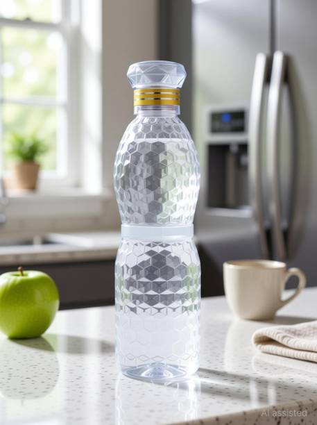 AneriDEALS Crystal Clear Water Bottles for Fridge, Home, Office Gym School Boy, Unbreakable 1000 ml Plastic Bottle