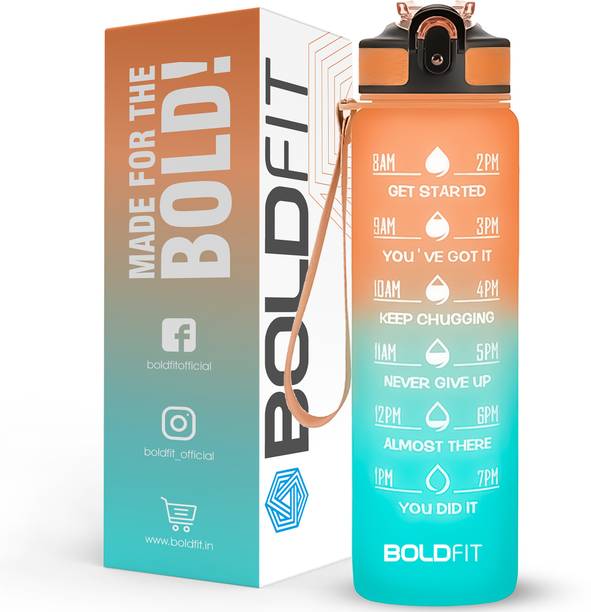 BOLDFIT Gym Water Bottle Sipper Sports Time Mark 1000 ml Bottle
