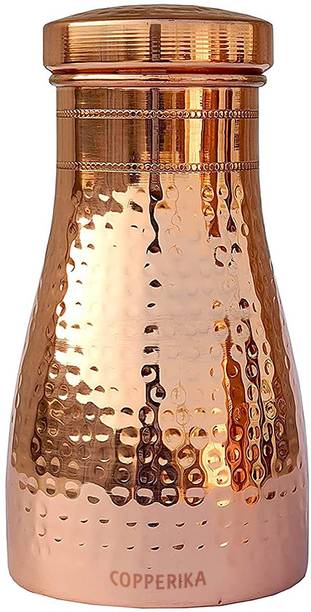 Copperika Copper Water Bottle Bedroom Jar WIth Ayurvedic & Other Health Benefits 1000 ml