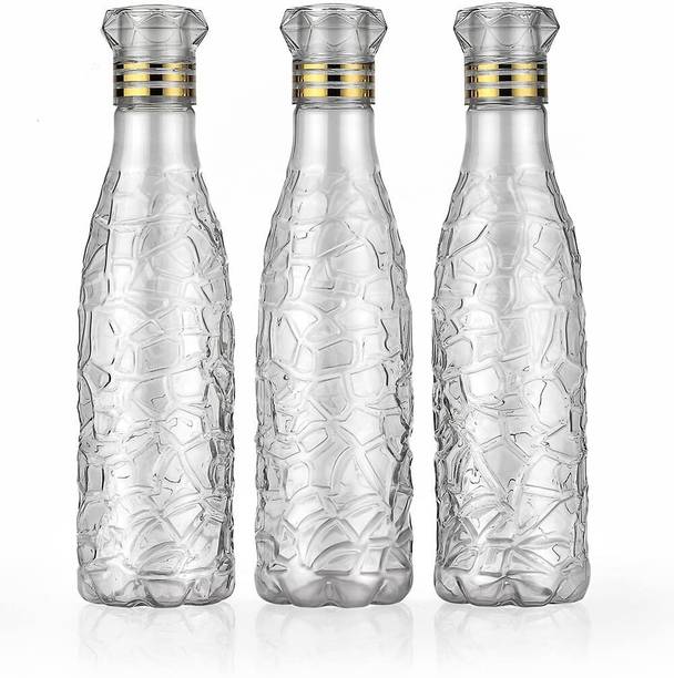 Anzal ZIG-ZAG Pattern Multicolor Drinking Water Bottles 1000 ml Bottle 1000 ml Bottle With Drinking Glass