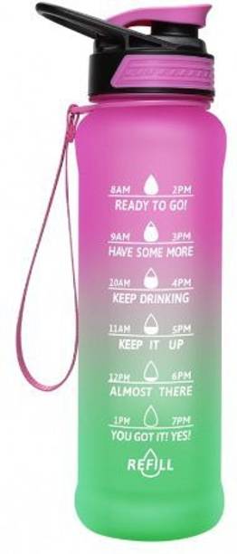 Kloud-Mounten Unbreakable Water Bottle with Motivational Time Marker, Sipper Bottle with straw 1000 ml Bottle
