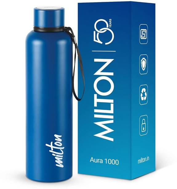 MILTON Aura 1000 Thermosteel Water Bottle, ISI Certified, 24 Hr Hot and Cold 1000 ml