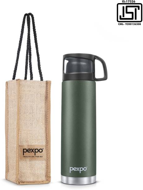 pexpo 1000ml Vacuum Insulated Water Bottle with Jute-bag 24 Hrs Hot and Cold Fererro 1000 ml Flask