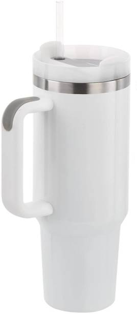 ऑन गेट Reusable Bottle with Handle,Lid & Straw, Double-Wall Vacuum Insulated,Leak-Proof स्टेनलेस स्टील मग