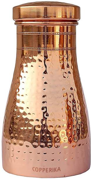 Copperika Copper Water Bottle Bedroom Jar WIth Ayurvedic & Other Health Benefits 1000 ml Bottle
