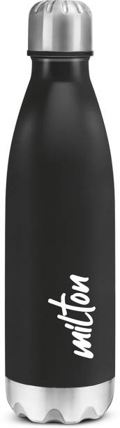 MILTON Shine 1000 Stainless Steel Water Bottle, Black 900 ml Bottle