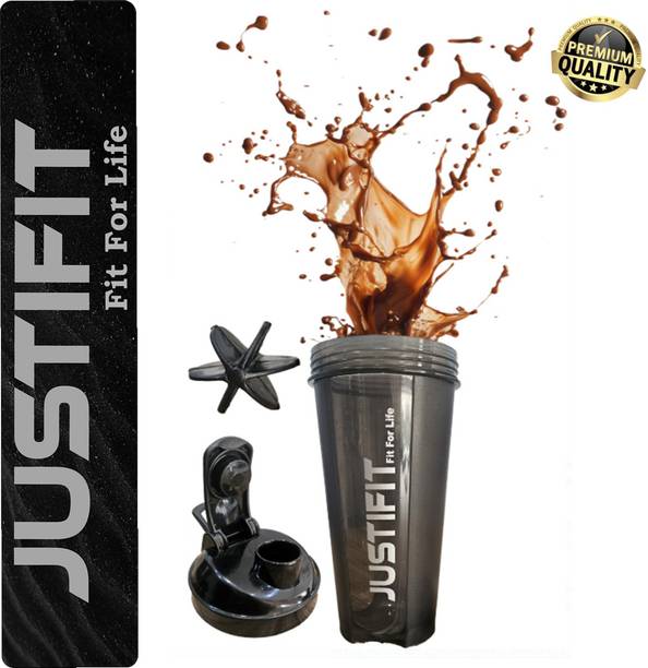 JUSTIFIT Gym & Fitness Shaker Bottle 700ml | Protein Mixer with Whisk Ball, Leakproof Cap 700 ml Plastic Shaker
