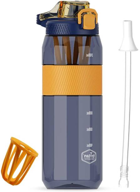 prayati Drinking Water Bottle Motivational capacity Marker ,Straw Gym Sipper bottle 1600 ml Bottle