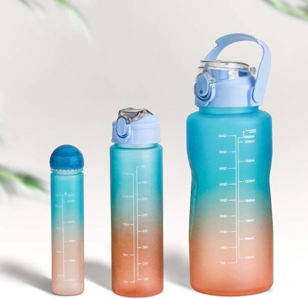 2Mech Silicone Motivational Water Bottle With Water Level Measurement for Gym 2000 ml Bottle