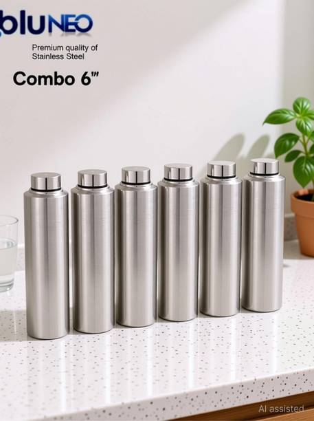 BluNeo Stainless Steel Combo 6 Water Bottle for college/Fridge/Sports/Gym/Office- 1000 ml Steel Bottle