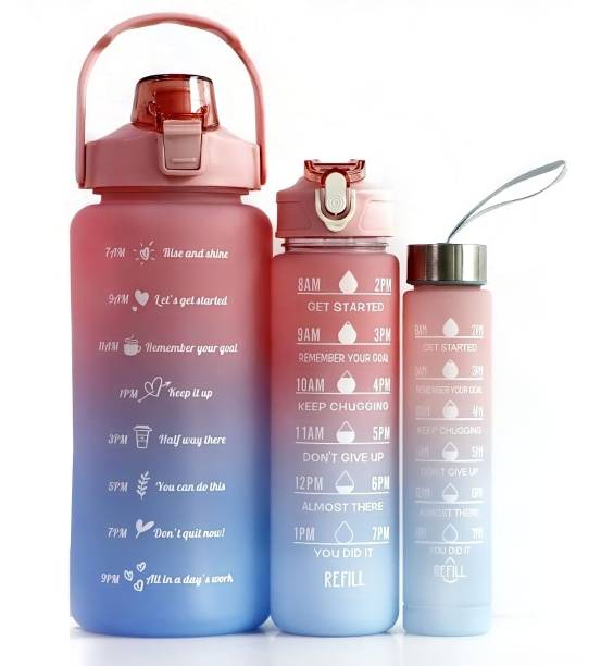 Virtuous Leakproof Unbreabale BPA Free Travel & Gym Big Water Bottle set of 900ml+300ml+ 2000 ml Bottle