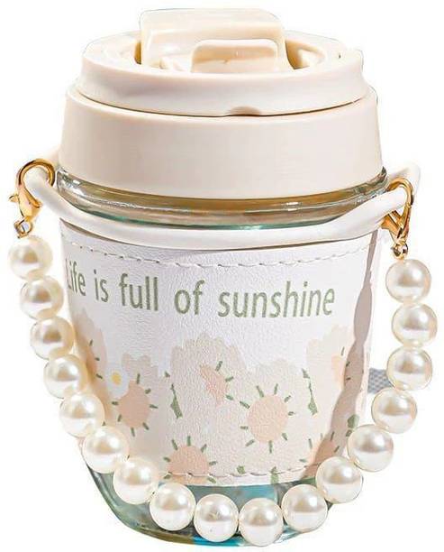 H K IMPEX Fancy glass sipper bottle 400 ml Glass Shaker