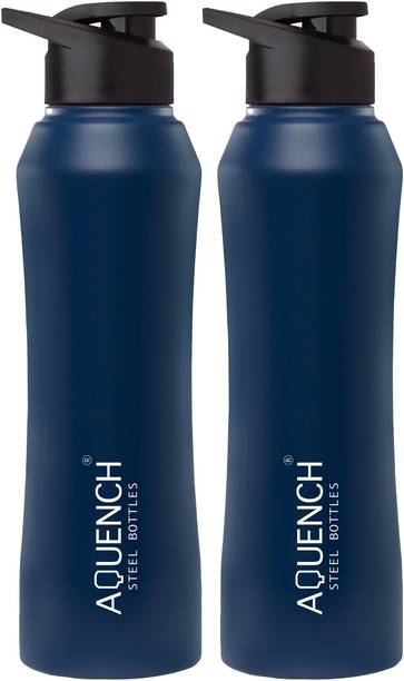 AQUENCH RUSH PROPack Of 2 1L Stainless Steel Blue Coloured Water Bottles 1000 ml Steel Bottle