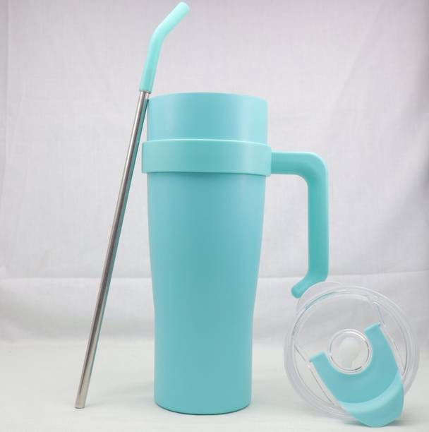 papita Tumbler with Handle and Straw Lid Double Insulated Cup-PPT 1200 ml Sipper Stainless Steel Coffee Mug