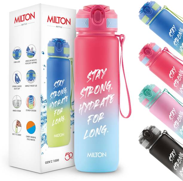 MILTON Gen'Z Water Bottle(Stay Strong) with Straw 1000 ml Bottle