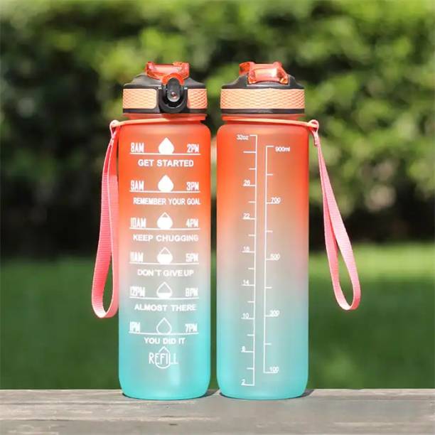 Knod Motivational Water Bottle leakproof BPA, GYM, Travel Bottle,School 1000 ml Bottle