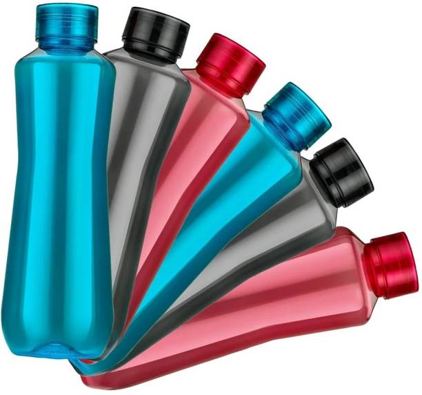 prayati Plastic Water bottle for Fridge, Kids, School, Office,1000ml Set of 6 1000 ml