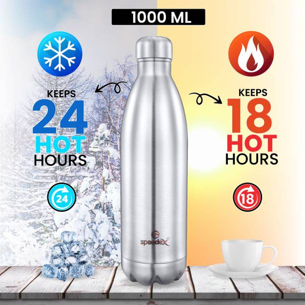 SPEEDEX Thermosteel Flip Lid Flask,Hot&Cold Water Bottle for Office Indoor(Silver,1000 ML) 1000 ml Flask