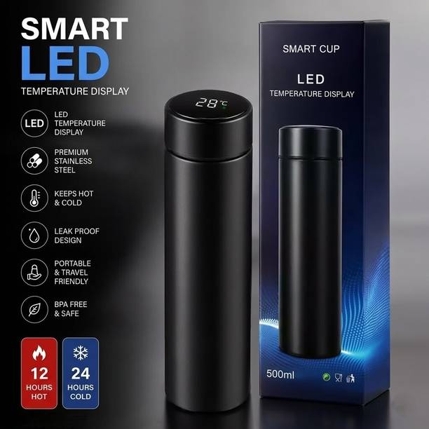 PriorityPoint Temperature Sensing Smart LED 500 ml Stainless Steel Bottle