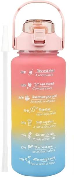 Da Novira Motivational Time Marker Non-Toxic Water bottle For Adults & Kids (Random Color) 2000 ml Bottle