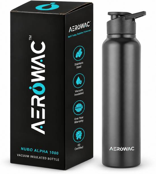 AEROWAC Nubo Alpha Leak Proof Water Bottle For Gym, Office, School | Sports Sipper | 1000 ml Stainless Steel Bottle