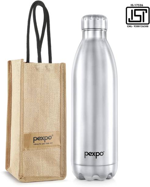 pexpo Electro 1800, Hot & Cold thermosteel Water Bottle with Jute-bag, Leakproof 1750 ml Flask